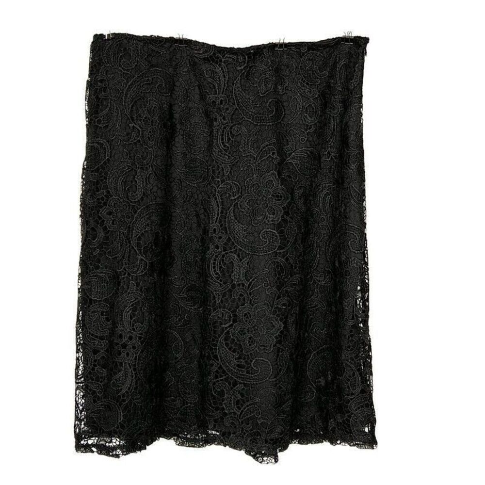 Cato Black Lace Knee Length Skirt Feminine Dressy Classic sz 16 Boho Elegant